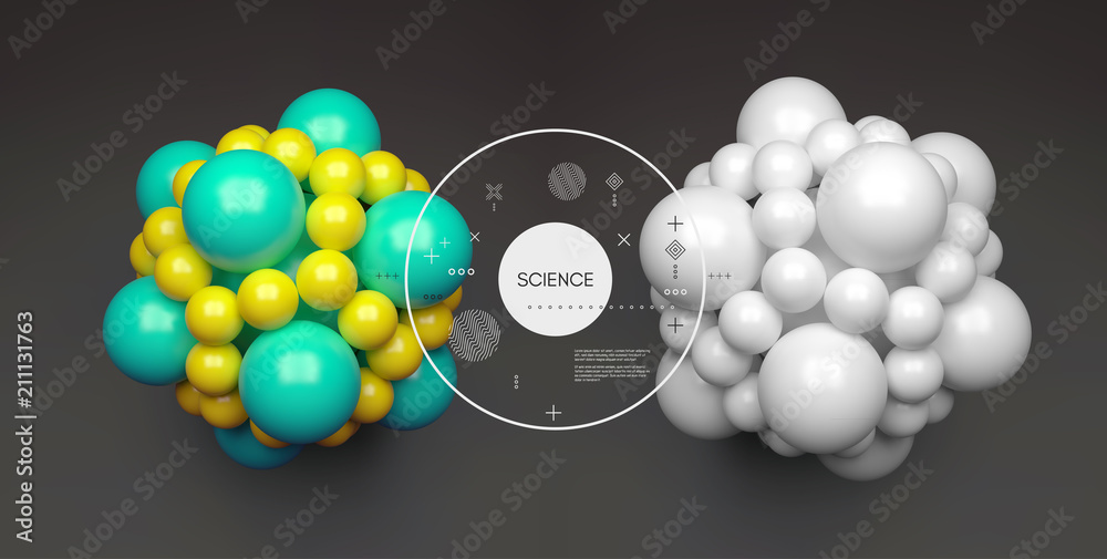 Molecule. 3D concept for science. Vector illustration.