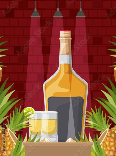 best drink with cup alcoholic vector illustration design