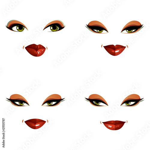 Set of vector portraits of ...