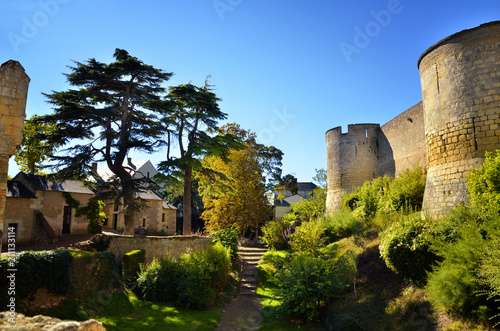 Montreuil-Bellay, French tourist destination, detail of the medieval castle photo