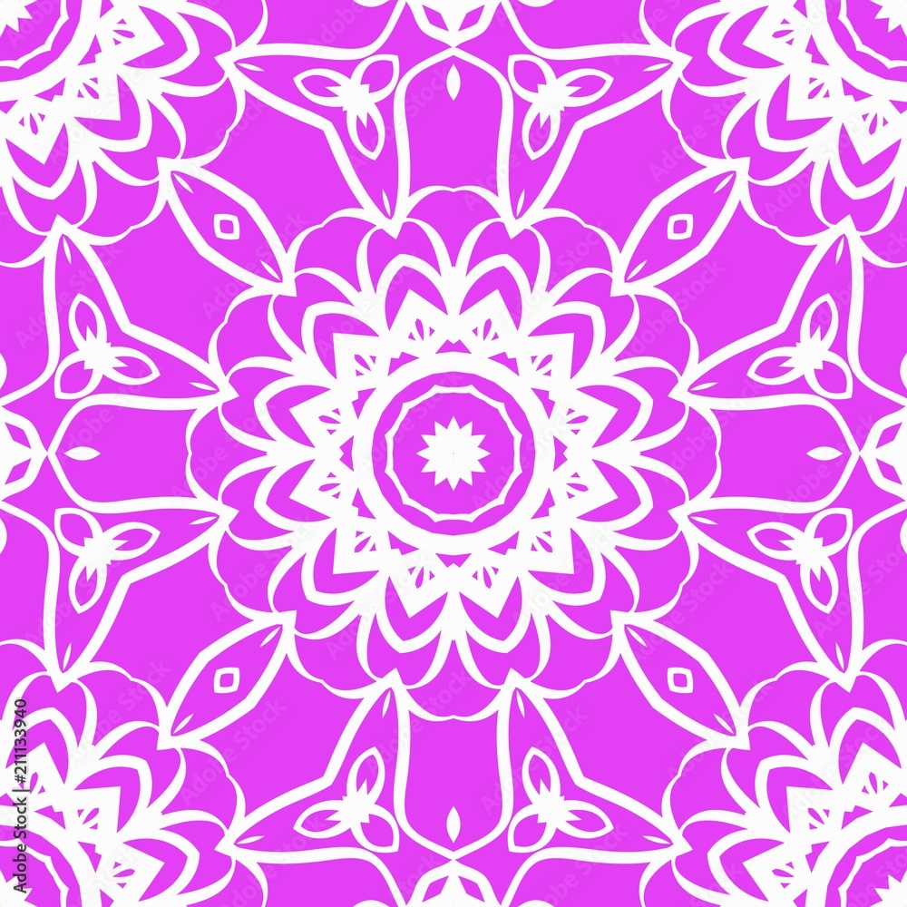 Vector illustration. pattern with floral mandala, decorative seamless ornament. design for print fabric, bandana. Vector illustration. pattern with floral mandala, decorative seamless ornament. design for print fabric, bandana.
