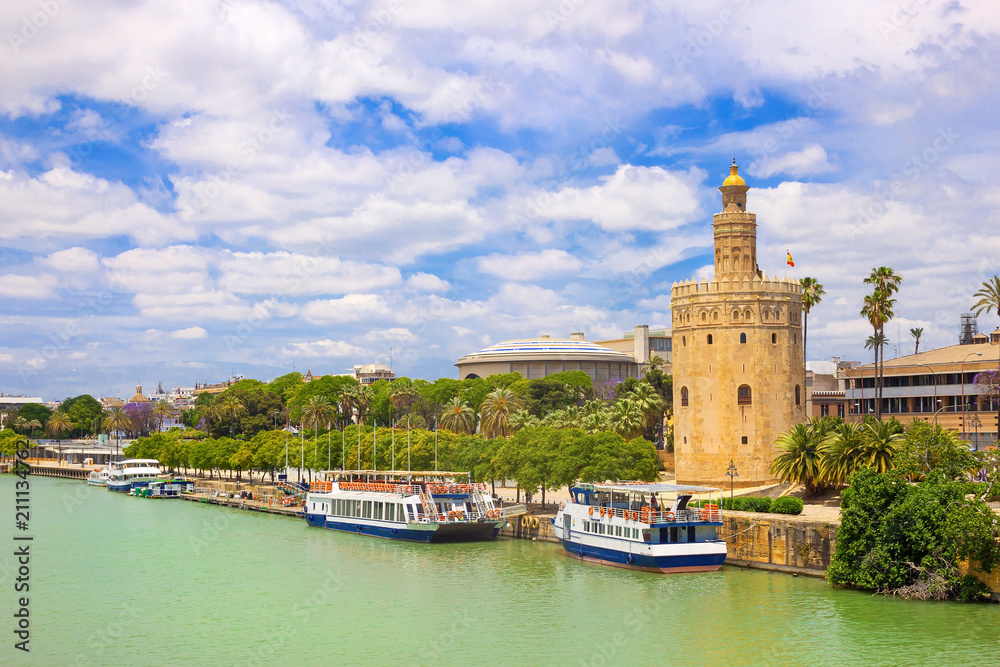 Tower Torre del oro in Seville, Andalusia, Spain
