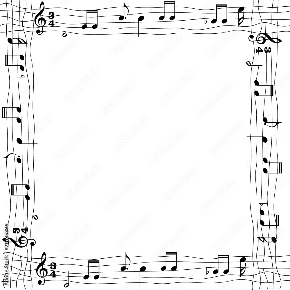 Marco de fotos notas musicales Stock Vector Adobe Stock