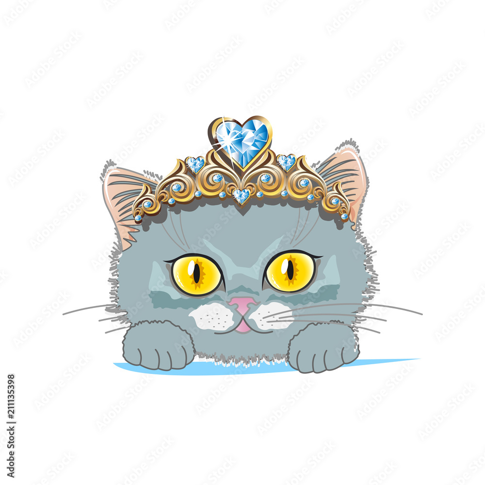 Cat with a gold tiara