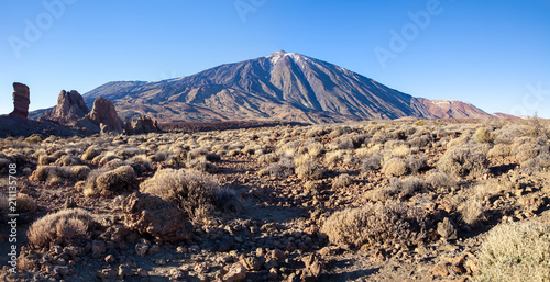 Panoramic view of famous Teide volcano in Tenerife