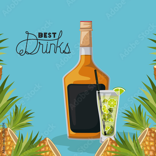 best drink bottle with cup over floral frame.