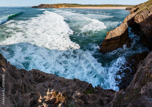 Atlantic ocean coast landscape (Algarve, Portugal).