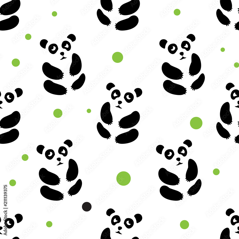 Panda seamless vector pattern Panda seamless vector pattern