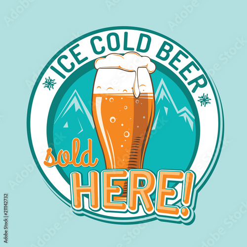 Cold beer advertising sign