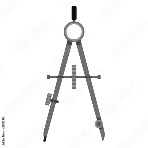 Vector Flat Icon - Metal Drafting Compass
