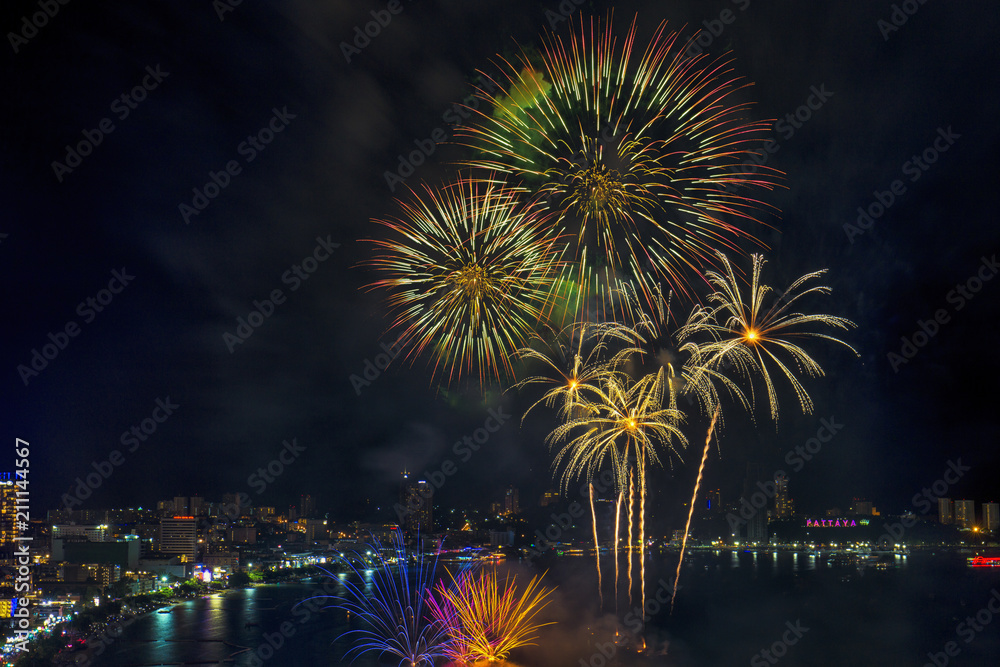 Pattaya International fire work in 2018, Fire work of thailand show. Pattaya International fire work in 2018, Fire work of thailand show.