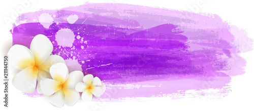 Brushed backgrounds with flowers. Purple colored.