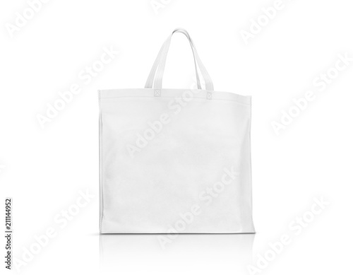 blank white fabric canvas bag for shopping and save global warming