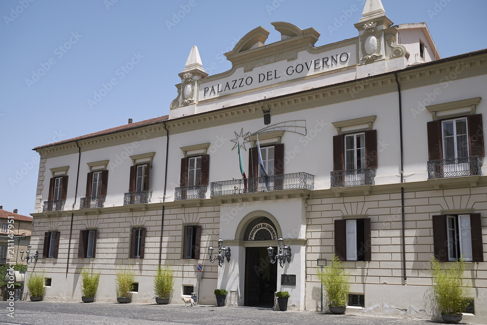 Cosenza, Italy - June 12, 2018 : View of Palazzo del Governo in Cosenza