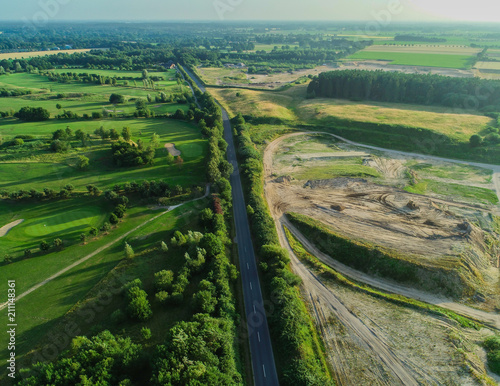 Golf club with golf club on a golf course