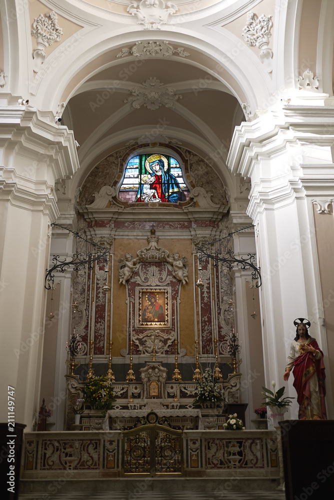 Fototapeta premium Cosenza, Italy - June 12, 2018 : View of Cosenza cathedral interior