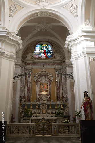 Cosenza  Italy - June 12  2018   View of Cosenza cathedral interior