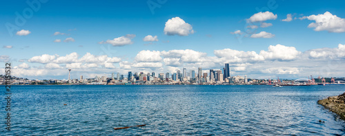 Cloudy Seattle Skyline Panorama 2