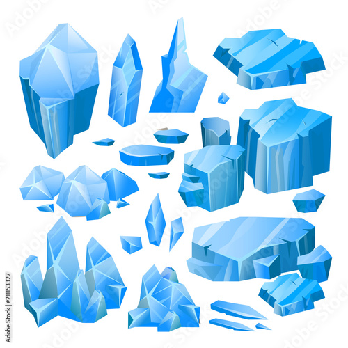 Blue ice pieces