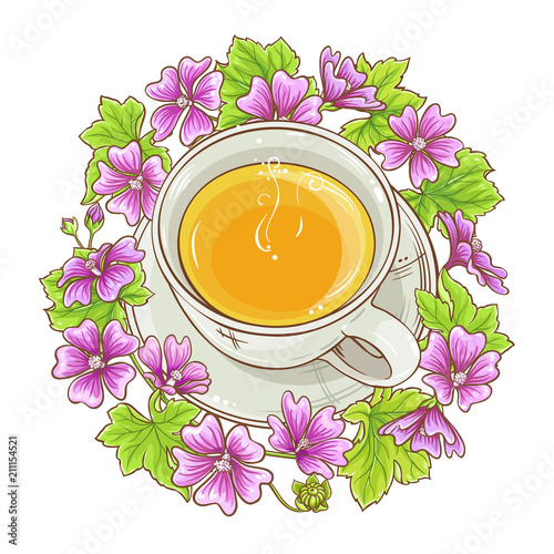 malva tea illustration