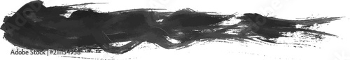Long hand drawn isolated paintbrush stripe with dirty black color esp 10 vector illustration