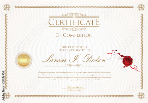 Certificate or diploma retro design template vector illustration 