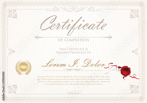 Certificate or diploma retro design template vector illustration 
