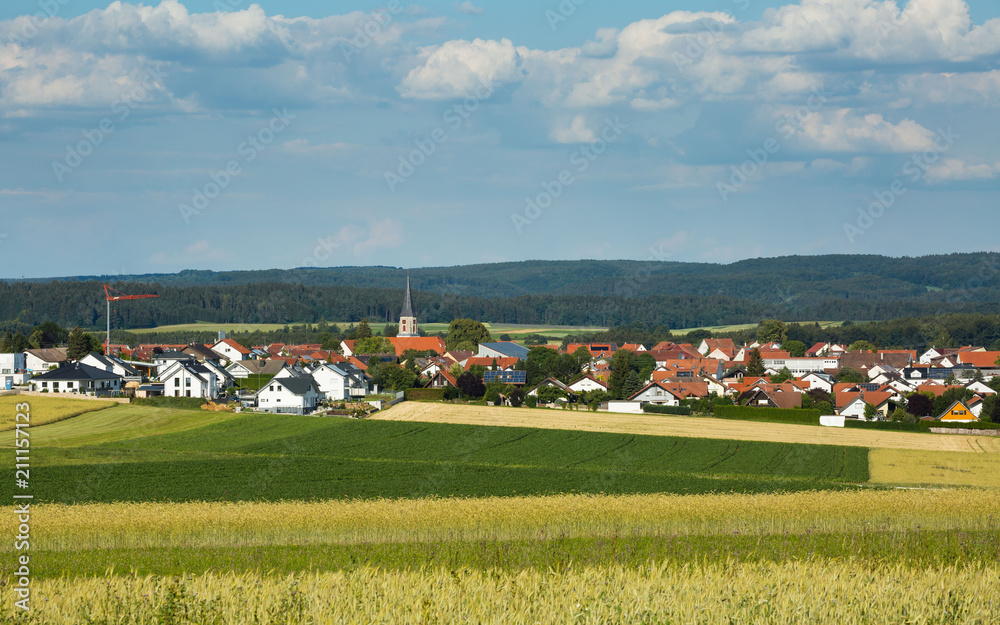 Obraz premium Panorama der Gemeinde Winterlingen-Harthausen im Zollernalbkreis