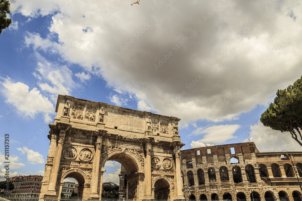 Arch of Constantine in Rome, Italy