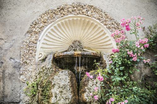 Canvas Print Fountain at Villa Celimontana in Rome, Italy