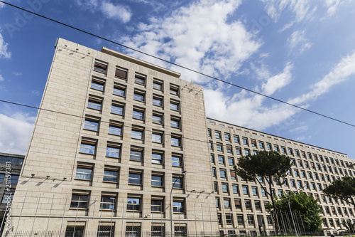 Rome, Italy - June 16 2018: The FAO Building, international headquarters of the Food and Agriculture Organization