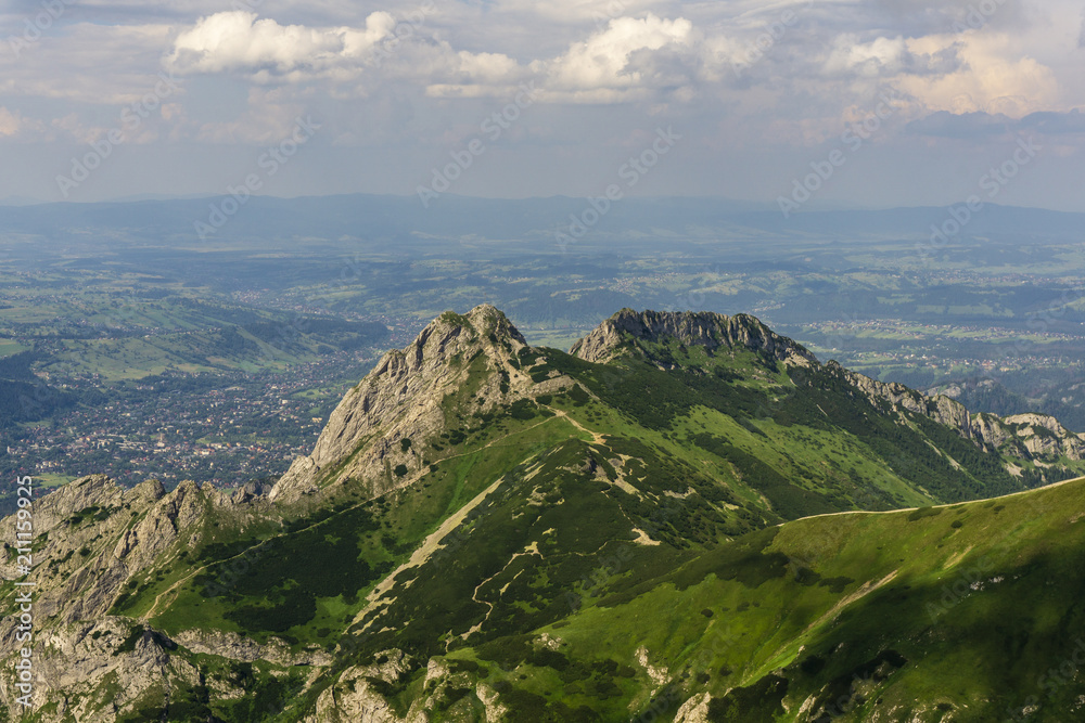 Fototapeta premium Giewont peak on the background of Zakopane. Tatra Mountains. Poland.