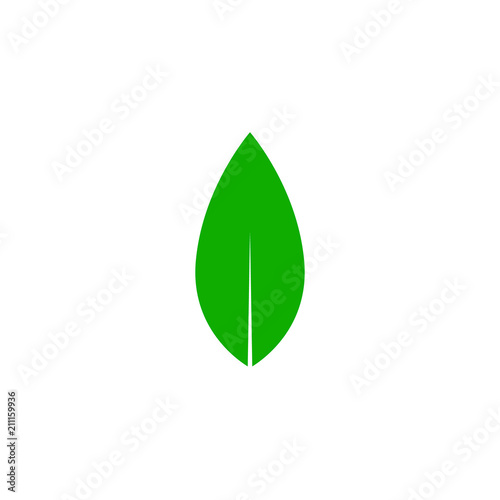 Leaf from the tree. Flat design. Vector illustration. Fashionable vector symbol for website design, web button, mobile application.