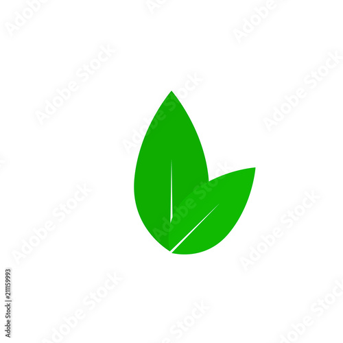 Leafs from the tree. Flat design. Vector illustration. Fashionable vector symbol for website design, web button, mobile application.