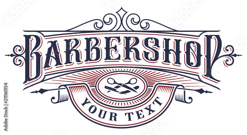 Barbershop logo design on the white background.