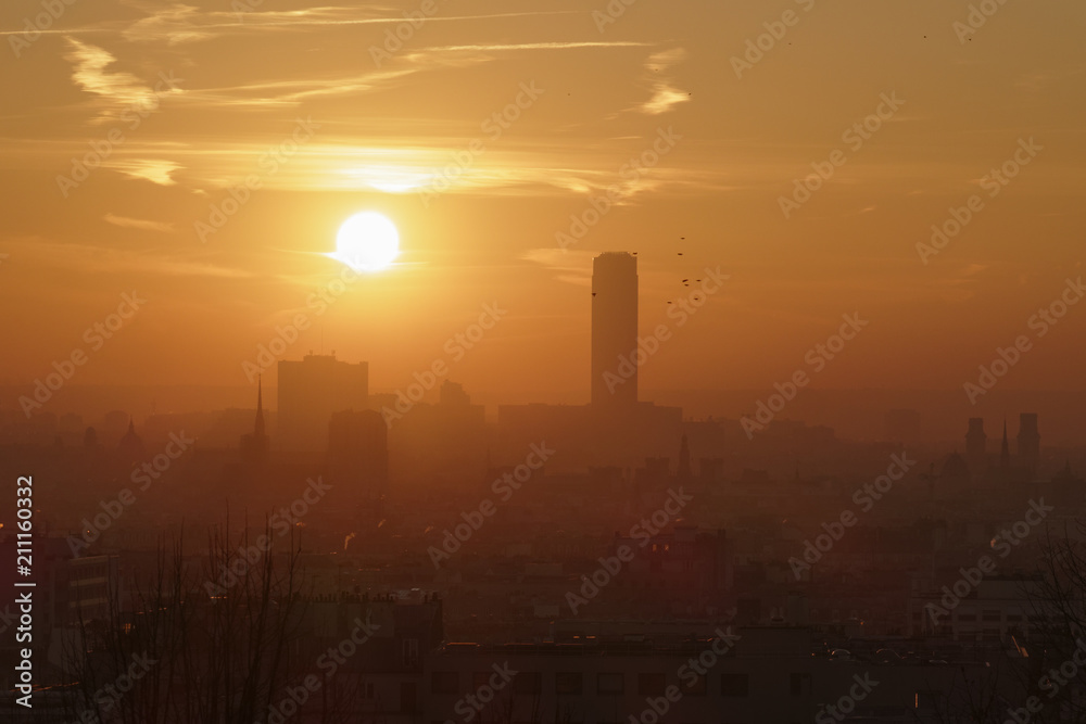 Naklejka premium Pollution atmosphérique à Paris