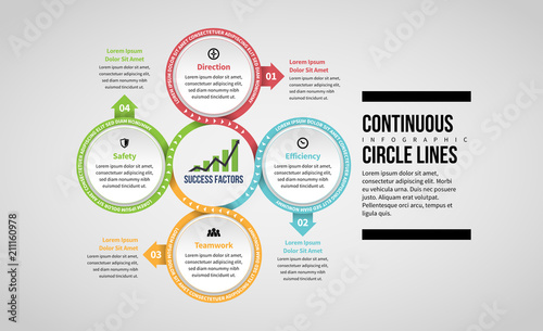 Continuous Circle Lines Infographic