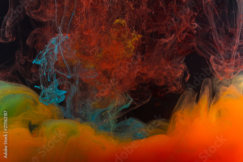 Color abstraction on a black background