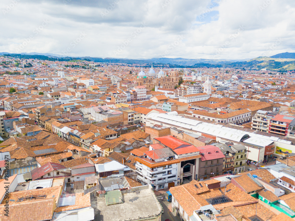 panoramic aerial view city of Cuenca