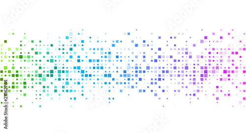 White background with colorful geometric pattern.