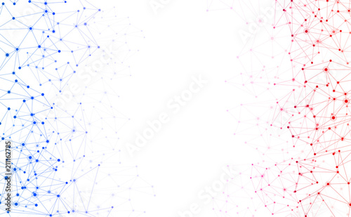 White global communication background with colorful network.