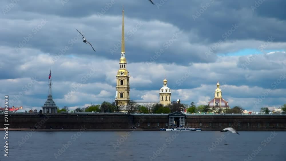 Watching the Beautiful View of Peter and Paul Cathedral Watching the Beautiful View of Peter and Paul Cathedral