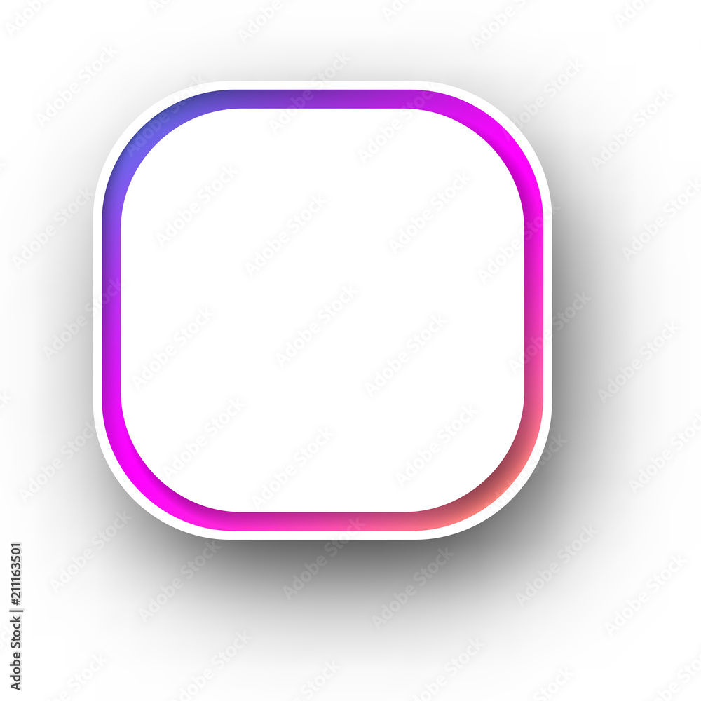 White square background template with colorful frame. White square background template with colorful frame.