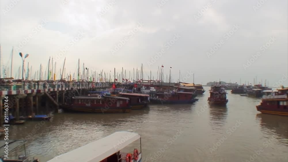 Boats Docked at Busy Wharf Boats Docked at Busy Wharf