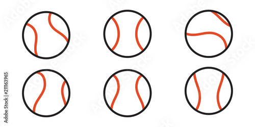 baseball vector ball icon logo soft ball tennis illustration character graphic