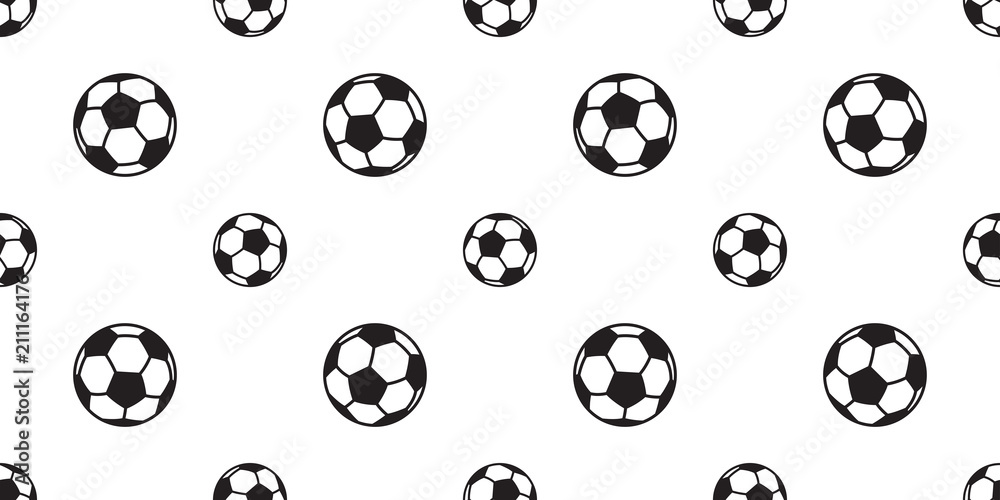 Naklejka premium soccer ball seamless pattern football vector background tile isolated sport wallpaper