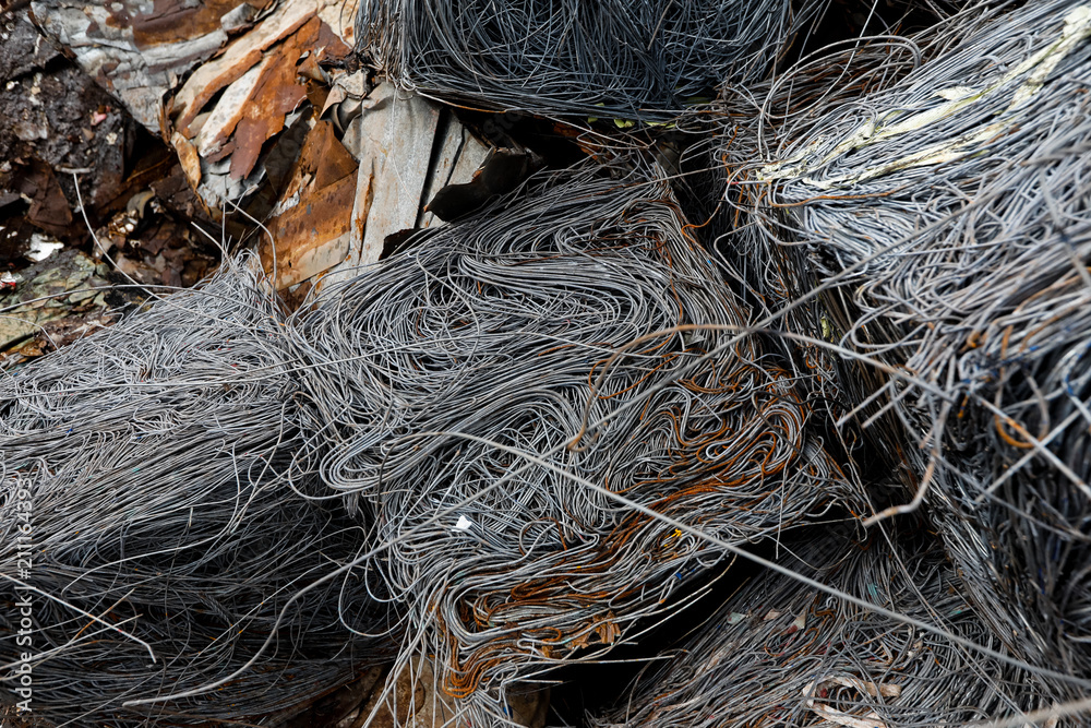 Closeup of scrap metal bales bundled for recycling ,old steel, Closeup of scrap metal bales bundled for recycling ,old steel,