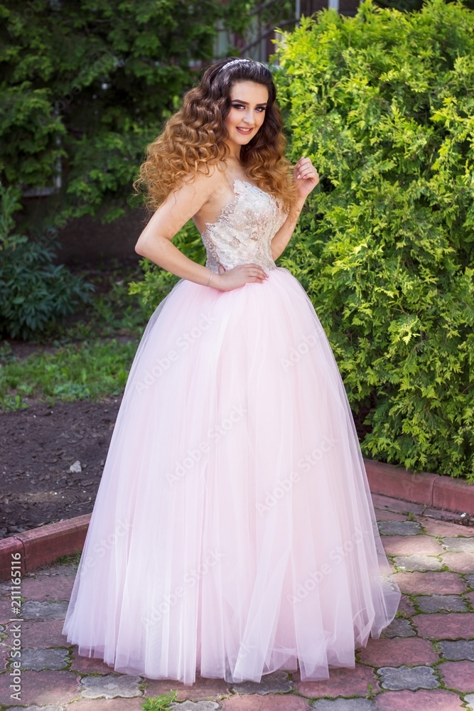 Girl in pink wedding dress Girl in pink wedding dress