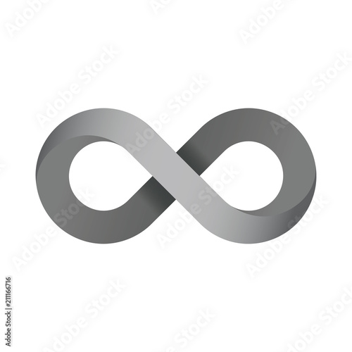 3D metallic infinity sign, logo idea