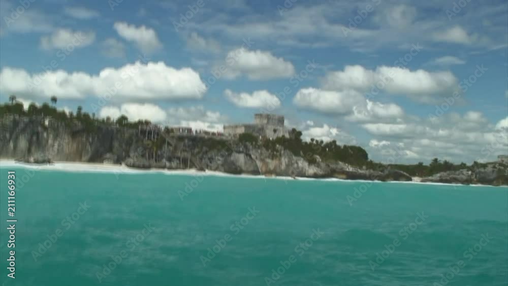 Sea-shore View from the Sea, Tulum, Mexico Sea-shore View from the Sea, Tulum, Mexico